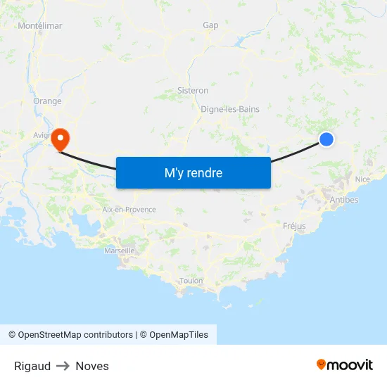 Rigaud to Noves map