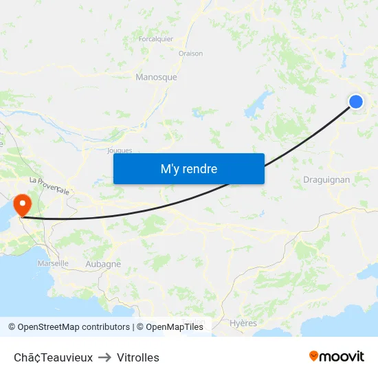 Chã¢Teauvieux to Vitrolles map