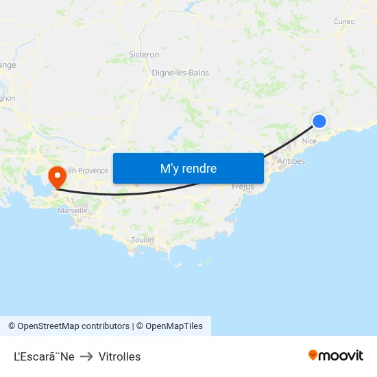 L'Escarã¨Ne to Vitrolles map