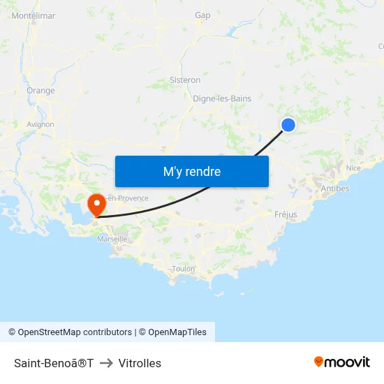 Saint-Benoã®T to Vitrolles map