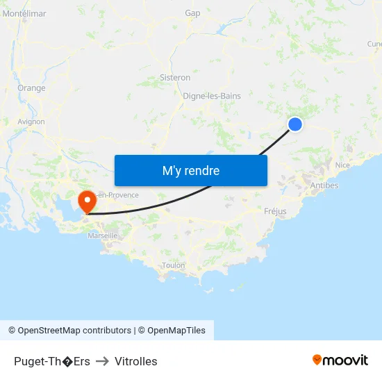 Puget-Th�Ers to Vitrolles map