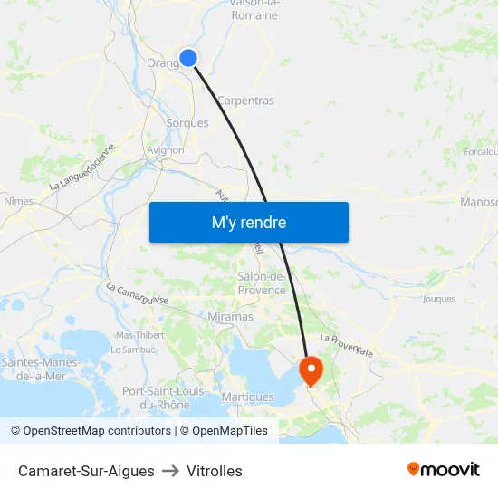 Camaret-Sur-Aigues to Vitrolles map