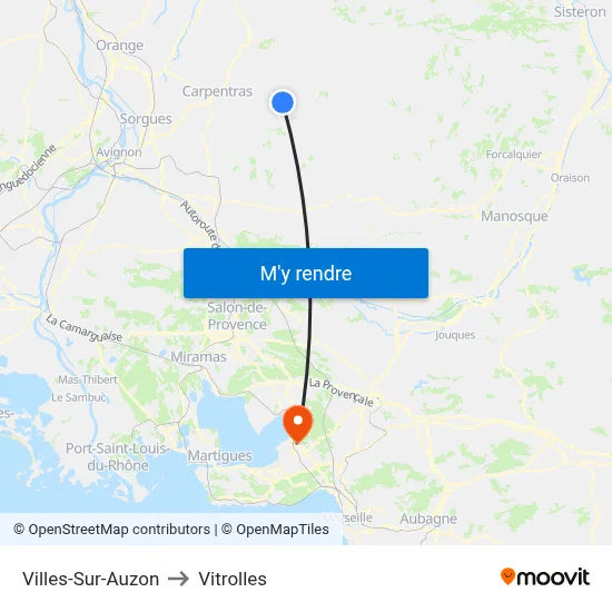 Villes-Sur-Auzon to Vitrolles map