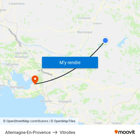 Allemagne-En-Provence to Vitrolles map