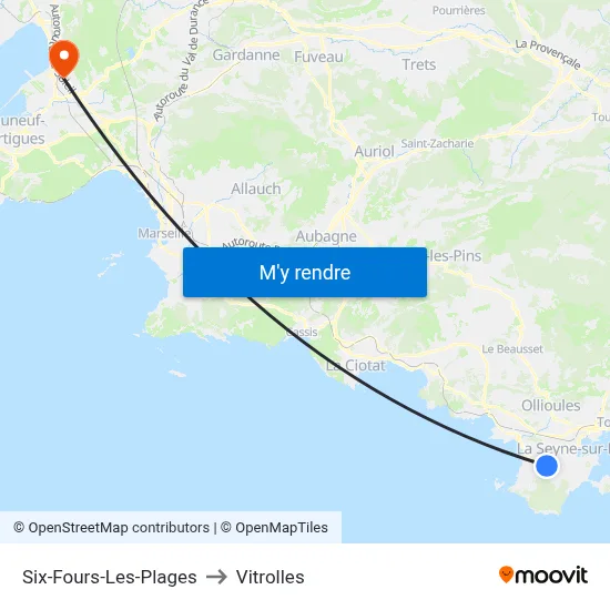 Six-Fours-Les-Plages to Vitrolles map