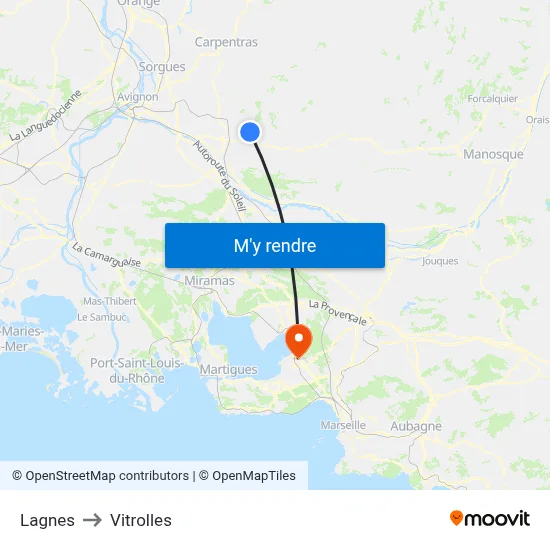 Lagnes to Vitrolles map