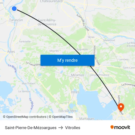 Saint-Pierre-De-Mézoargues to Vitrolles map