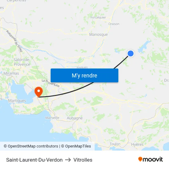 Saint-Laurent-Du-Verdon to Vitrolles map
