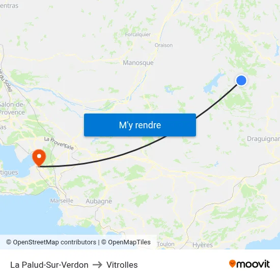 La Palud-Sur-Verdon to Vitrolles map