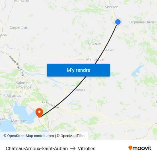 Château-Arnoux-Saint-Auban to Vitrolles map