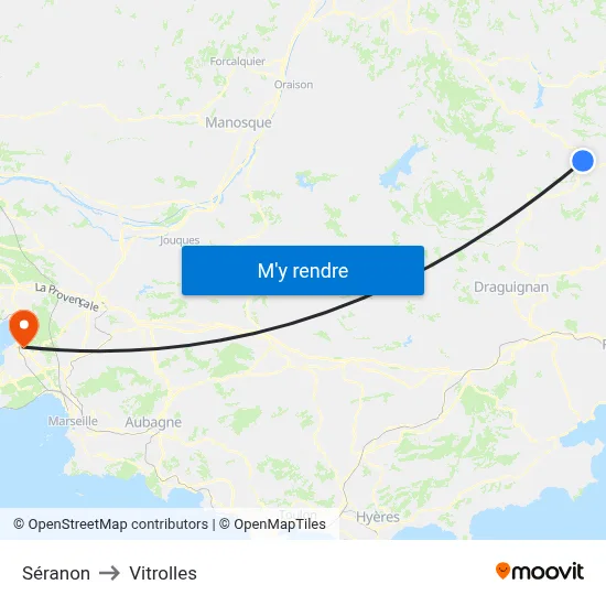Séranon to Vitrolles map