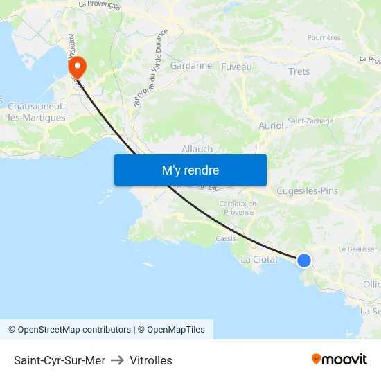Saint-Cyr-Sur-Mer to Vitrolles map