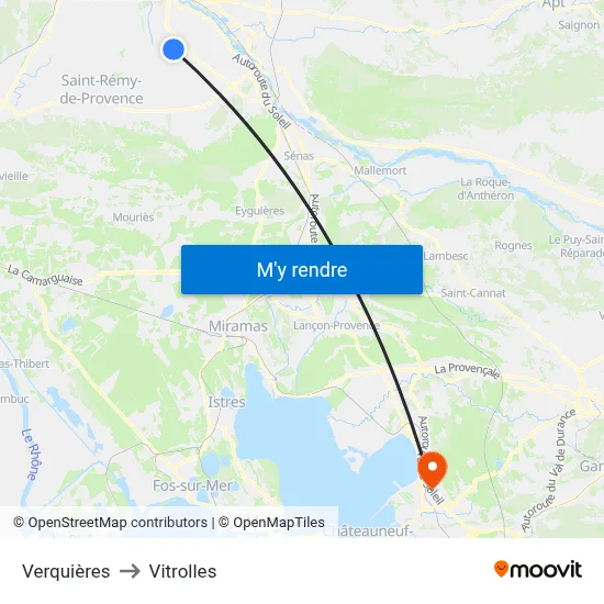 Verquières to Vitrolles map