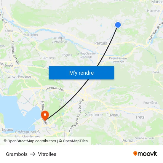 Grambois to Vitrolles map