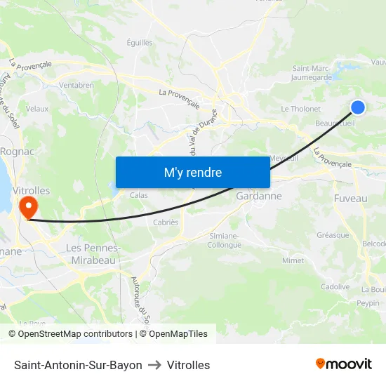 Saint-Antonin-Sur-Bayon to Vitrolles map
