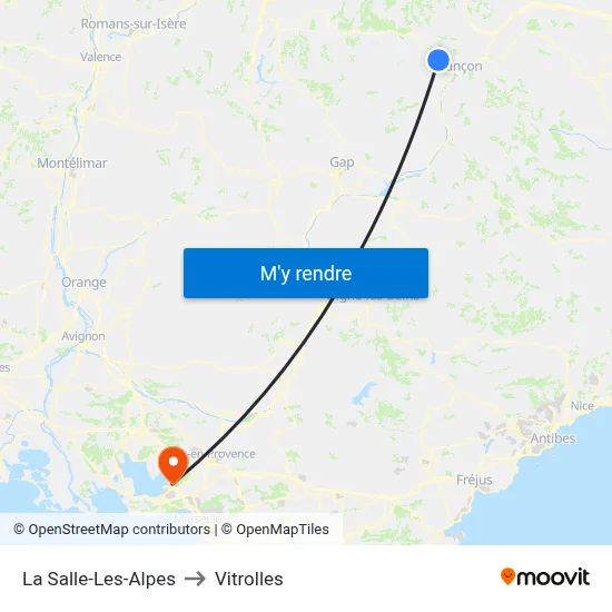 La Salle-Les-Alpes to Vitrolles map