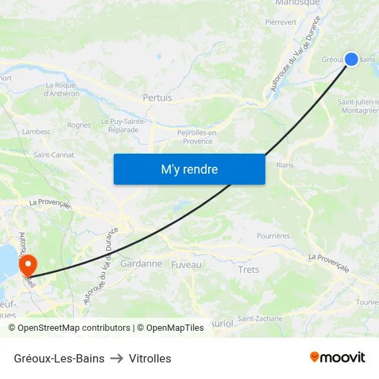 Gréoux-Les-Bains to Vitrolles map