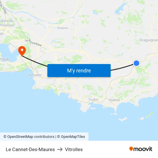 Le Cannet-Des-Maures to Vitrolles map