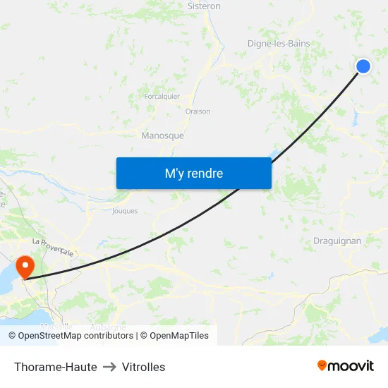 Thorame-Haute to Vitrolles map