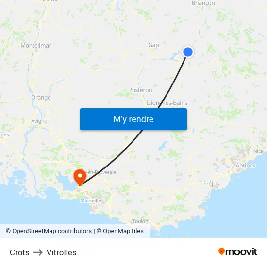 Crots to Vitrolles map