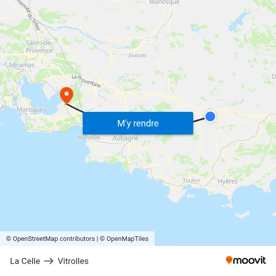 La Celle to Vitrolles map