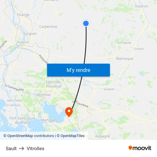 Sault to Vitrolles map