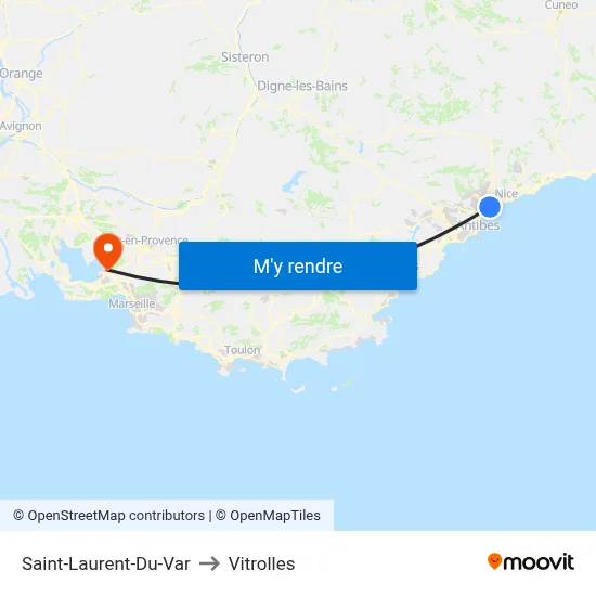 Saint-Laurent-Du-Var to Vitrolles map