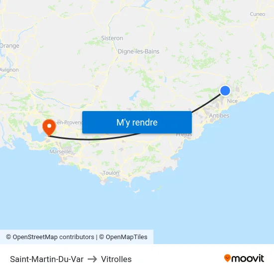 Saint-Martin-Du-Var to Vitrolles map