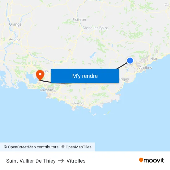 Saint-Vallier-De-Thiey to Vitrolles map