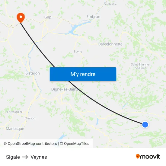 Sigale to Veynes map