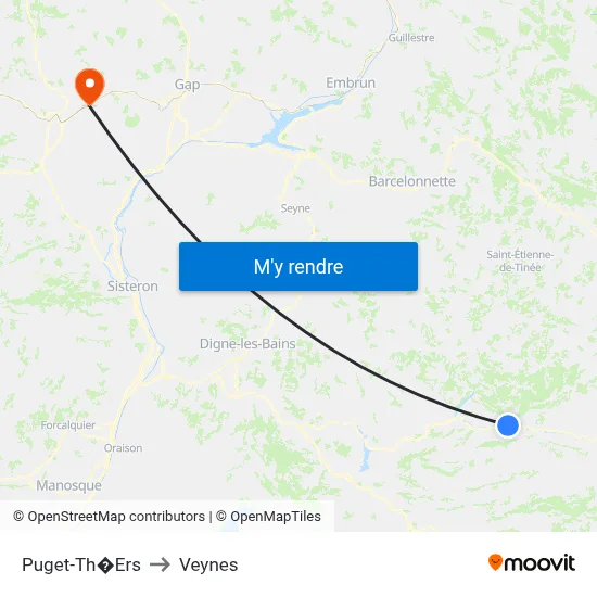 Puget-Th�Ers to Veynes map
