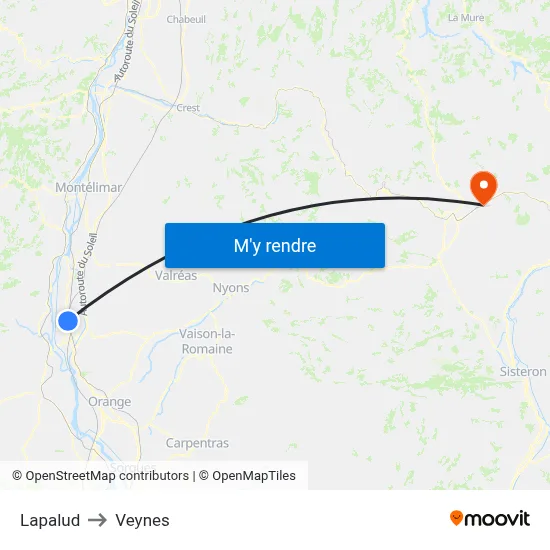 Lapalud to Veynes map