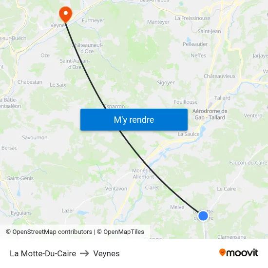 La Motte-Du-Caire to Veynes map