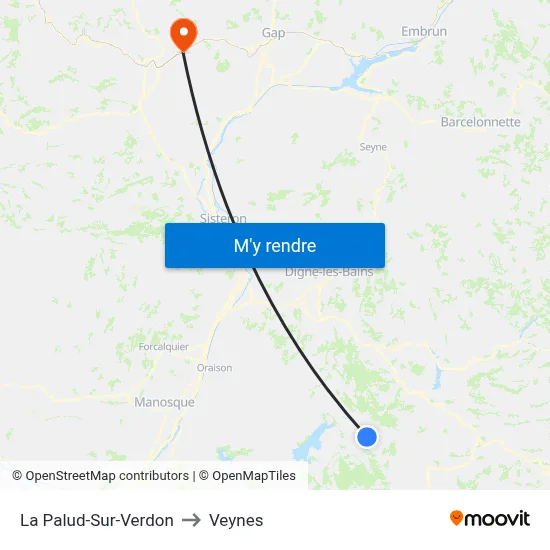 La Palud-Sur-Verdon to Veynes map