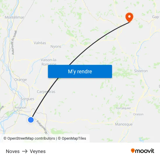Noves to Veynes map