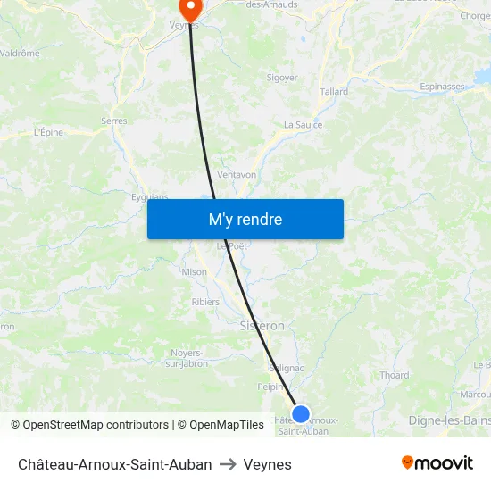 Château-Arnoux-Saint-Auban to Veynes map