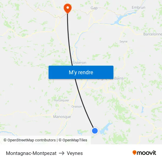 Montagnac-Montpezat to Veynes map