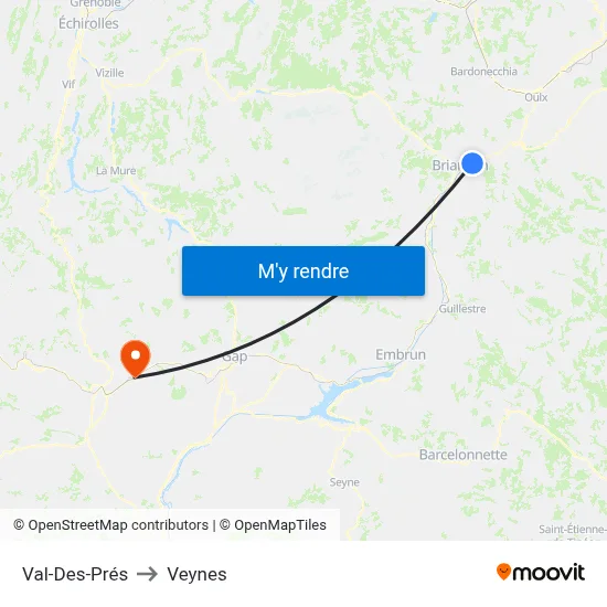 Val-Des-Prés to Veynes map