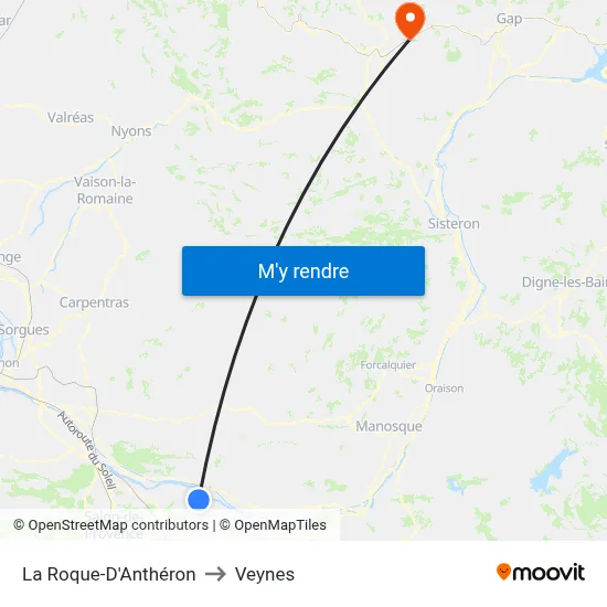 La Roque-D'Anthéron to Veynes map