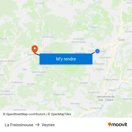 La Freissinouse to Veynes map