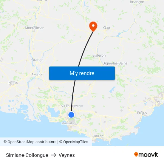 Simiane-Collongue to Veynes map