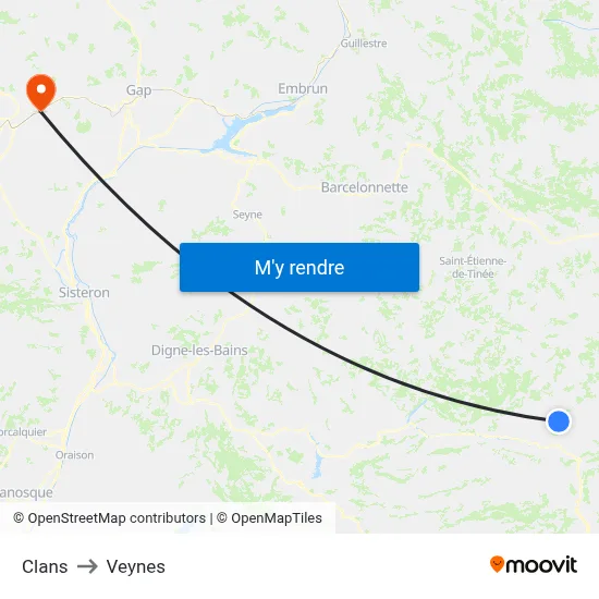 Clans to Veynes map