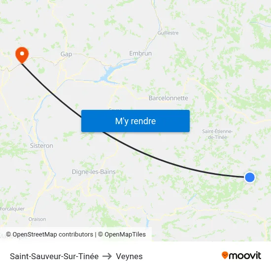 Saint-Sauveur-Sur-Tinée to Veynes map
