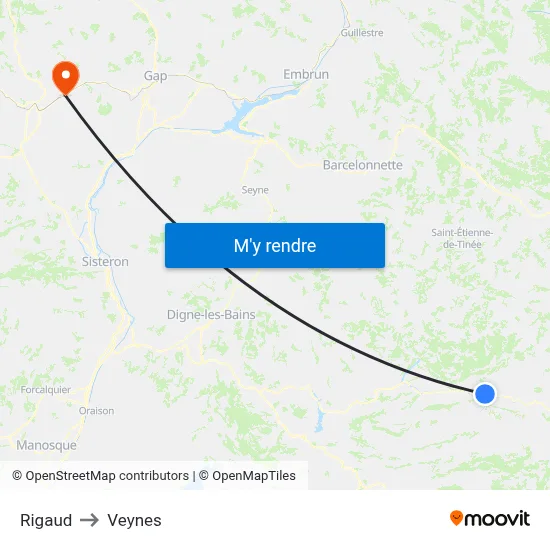 Rigaud to Veynes map