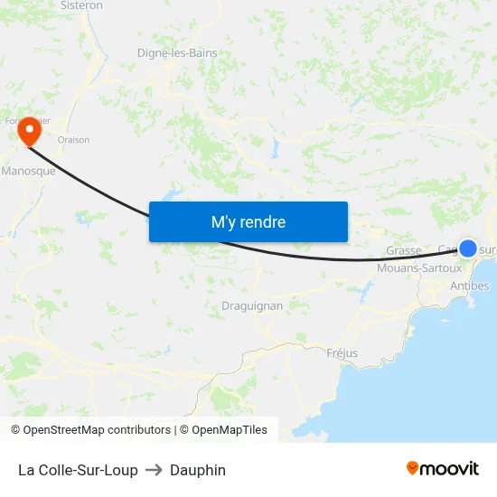 La Colle-Sur-Loup to Dauphin map