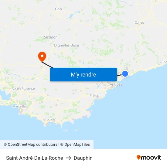 Saint-André-De-La-Roche to Dauphin map