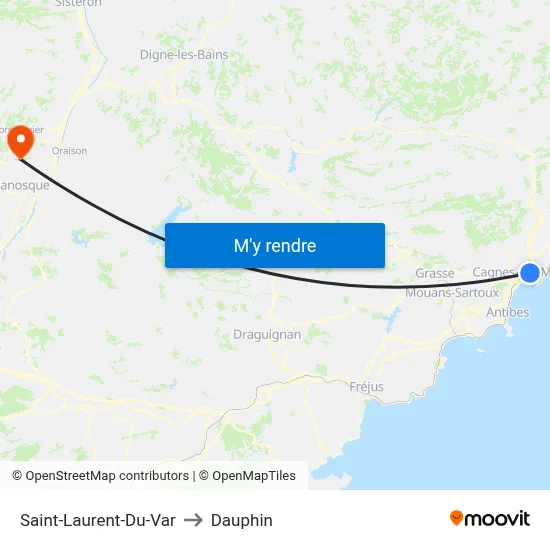 Saint-Laurent-Du-Var to Dauphin map