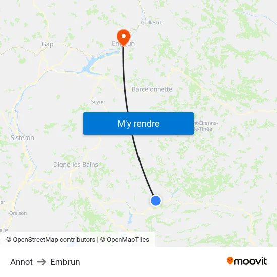 Annot to Embrun map