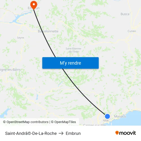 Saint-Andrã©-De-La-Roche to Embrun map
