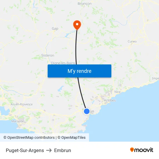 Puget-Sur-Argens to Embrun map
